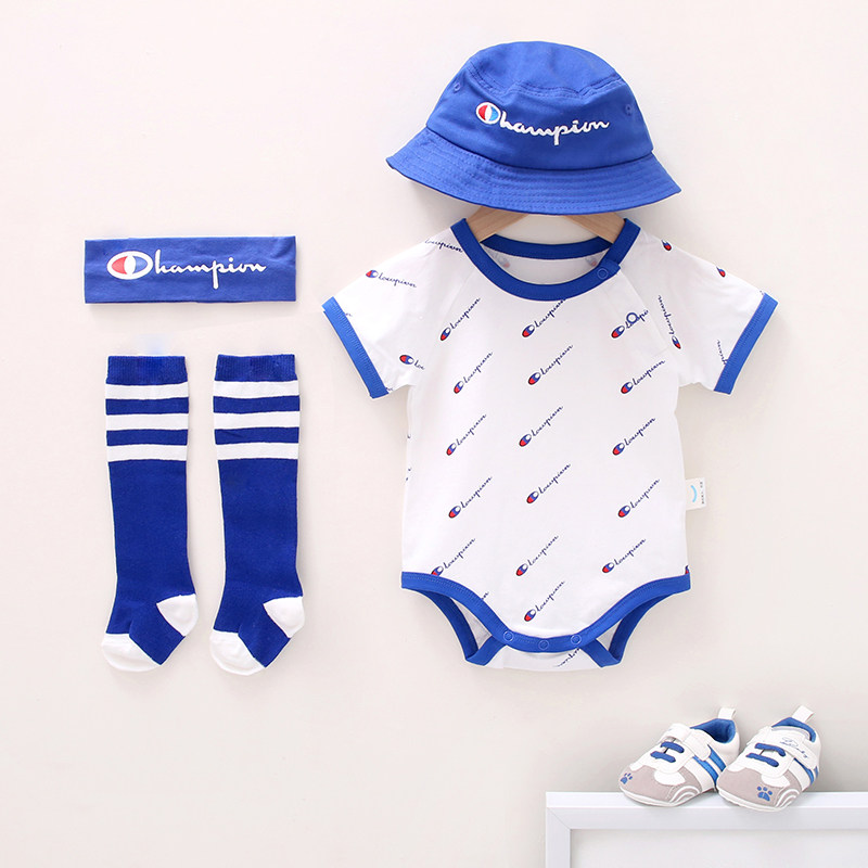 包屁衣婴儿夏季薄款短袖纯棉运动三角哈衣夏男宝宝连体外出服洋气,淘宝优惠券,粉丝福利购,淘宝优惠卷