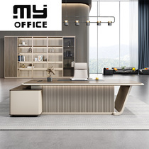 Foshan Light Extravagant Boss Table New Chinese Style Brief Office Furniture Profiled Creative Manager Desk Sub Office