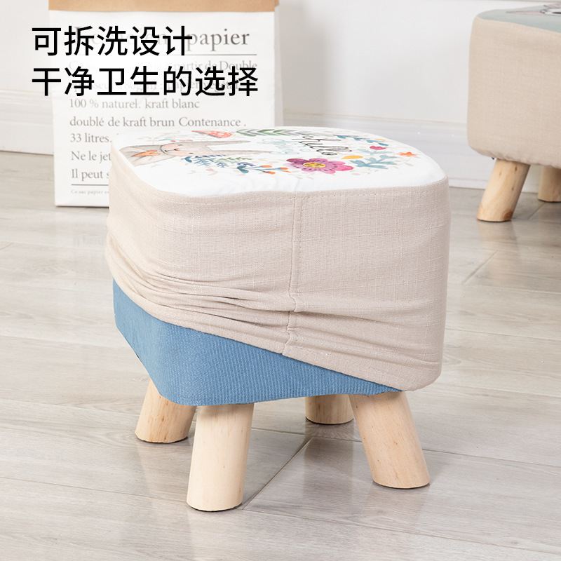 现货卡通布艺换鞋凳儿童卡通服装店换鞋小凳子儿童动物凳 - 图1