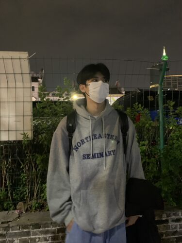 okhao 字母连帽卫衣长袖外套情侣ins风秋冬加绒日系复古上衣 - 图1