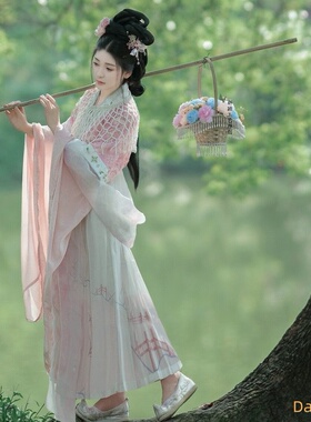 汉服摄影道具花篮古风舞蹈拍摄花篮魏晋风田园小花篮直播竹编小篮