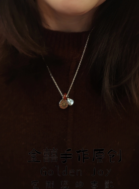 原创原矿绿松石通体925银高桥吾郎同款吊坠男女长款毛衣品质项链