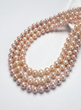 近圆强光淡水无核珍珠锁骨项链S9