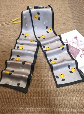 礼诚油画风清新绿色系桑蚕丝巾