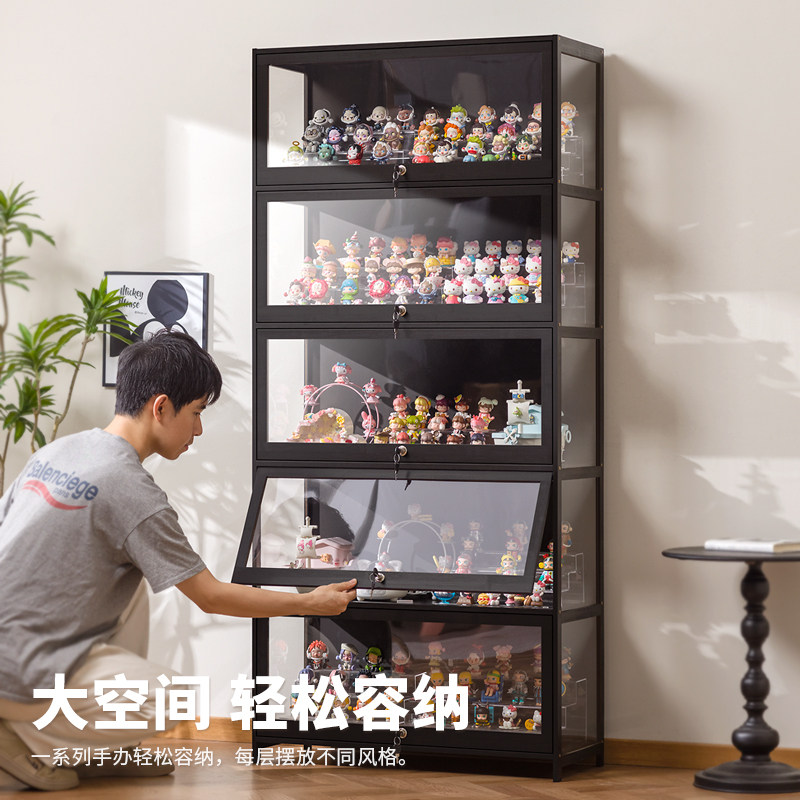 手办展示柜带锁模型玩具透明吧唧谷子防尘储物架子收纳亚克力玻璃,淘宝优惠券,粉丝福利购,淘宝优惠卷