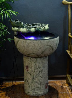 景观中式风树脂荷田甜甜假山流水