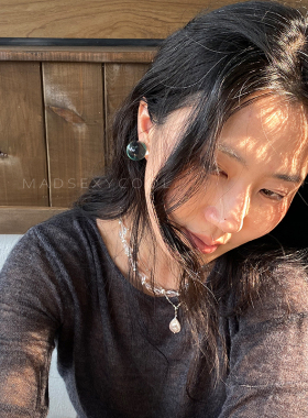 夏日通透质感玻璃冰块耳环