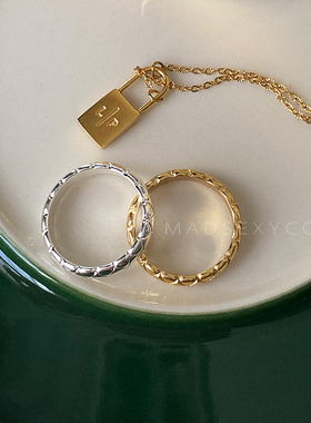 洗手不掉色小香风菱形格戒指女