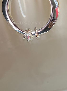 铜镀银色金属ins转运环戒指