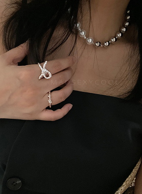 铜镀韩代立体绳结戒指开口