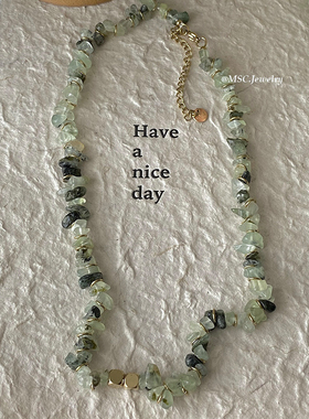 天然石料手工串珠项链不规则