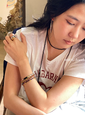 绕脖长款琉璃晶石串珠项链