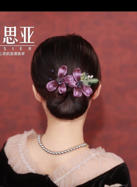 重工铜丝扭扭夹手工编织双蝴蝶花苞头盘发杆懒人盘发器发夹