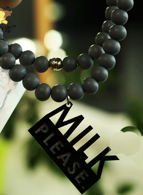 美国进口女童手工木圆珠动物项链