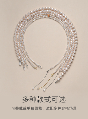 淡水小米珠极细项链锁骨链925银