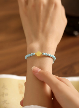 天然绿松石原矿串珠手链手串