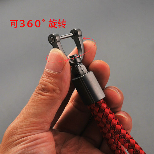 通用手工皮绳钥匙扣车标汽车车用钥匙锁扣男士简约汽车钥匙挂件D - 图1