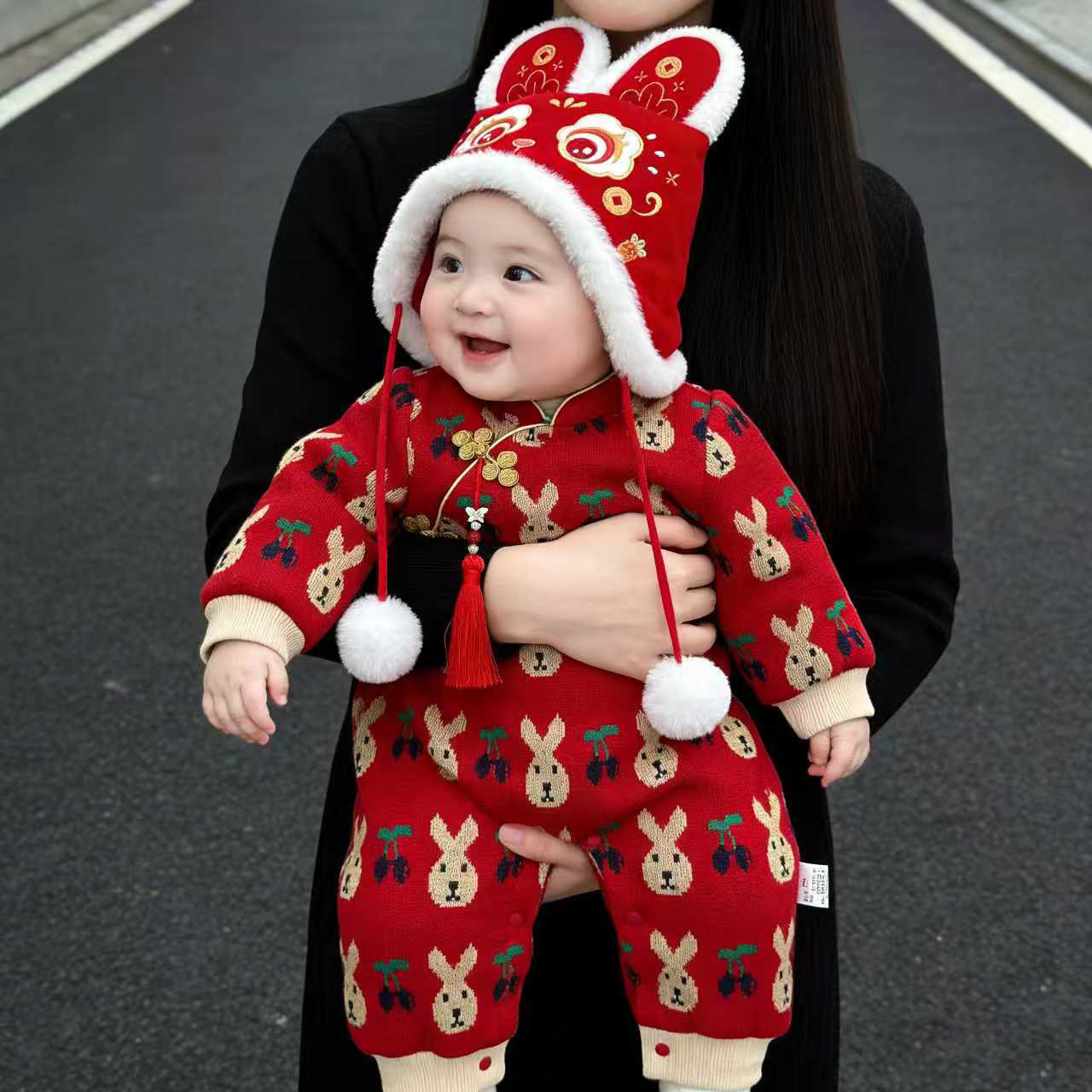 【现货年服】拉果拉婴儿连体衣宝宝满月百天周岁礼服旗袍拜年爬服,淘宝优惠券,粉丝福利购,淘宝优惠卷