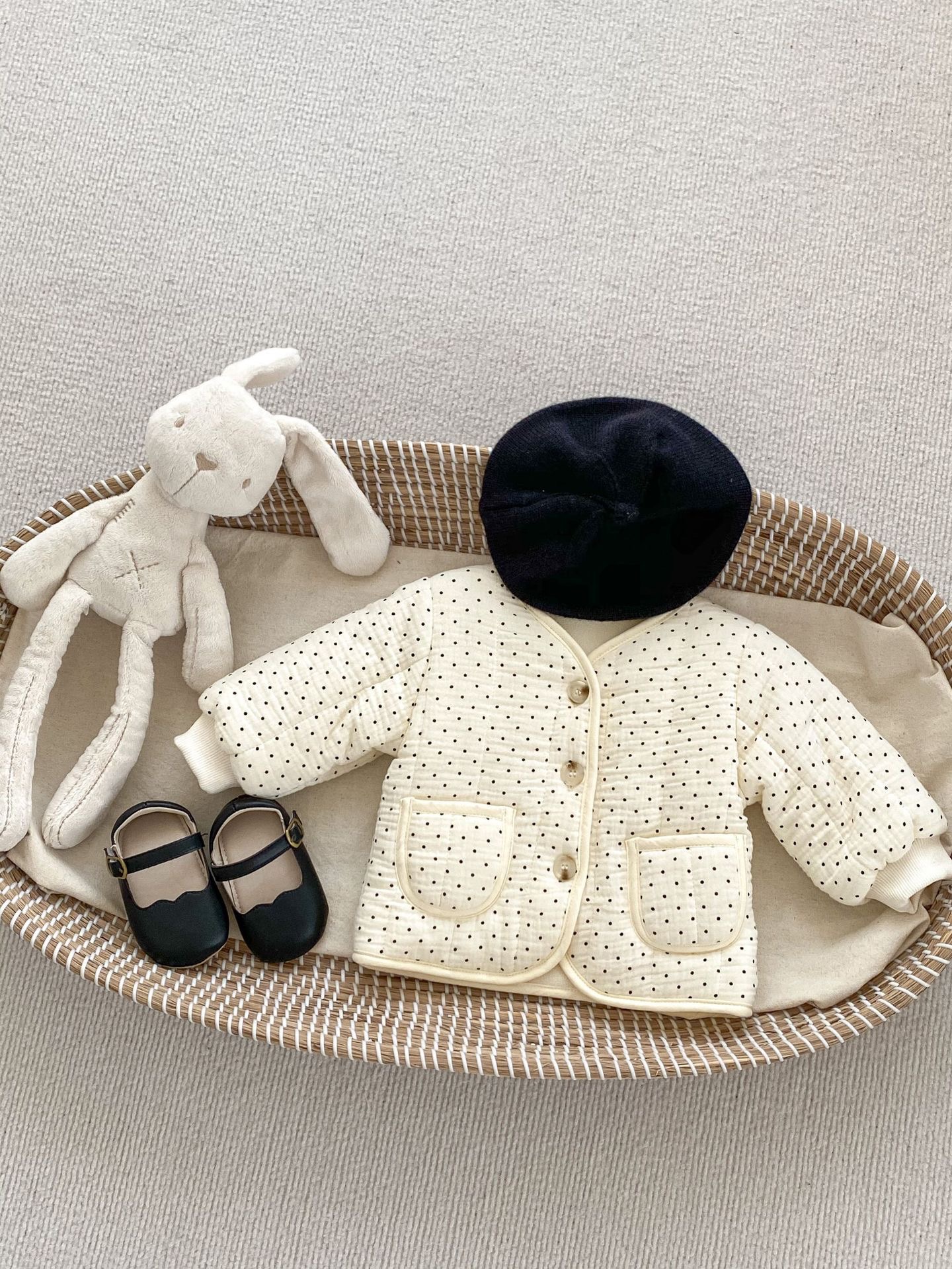 韩版新款冬装婴儿小棉袄女宝宝夹棉棉衣保暖外套套装加厚开衫