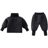 Стеганый пуховик для девочек, утепленный комплект, в корейском стиле, детская одежда, коллекция 2021