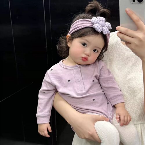 Ins婴儿不勒头花朵柔软亲肤发带新生儿宝宝百天周岁护头囟头带A类 - 图2