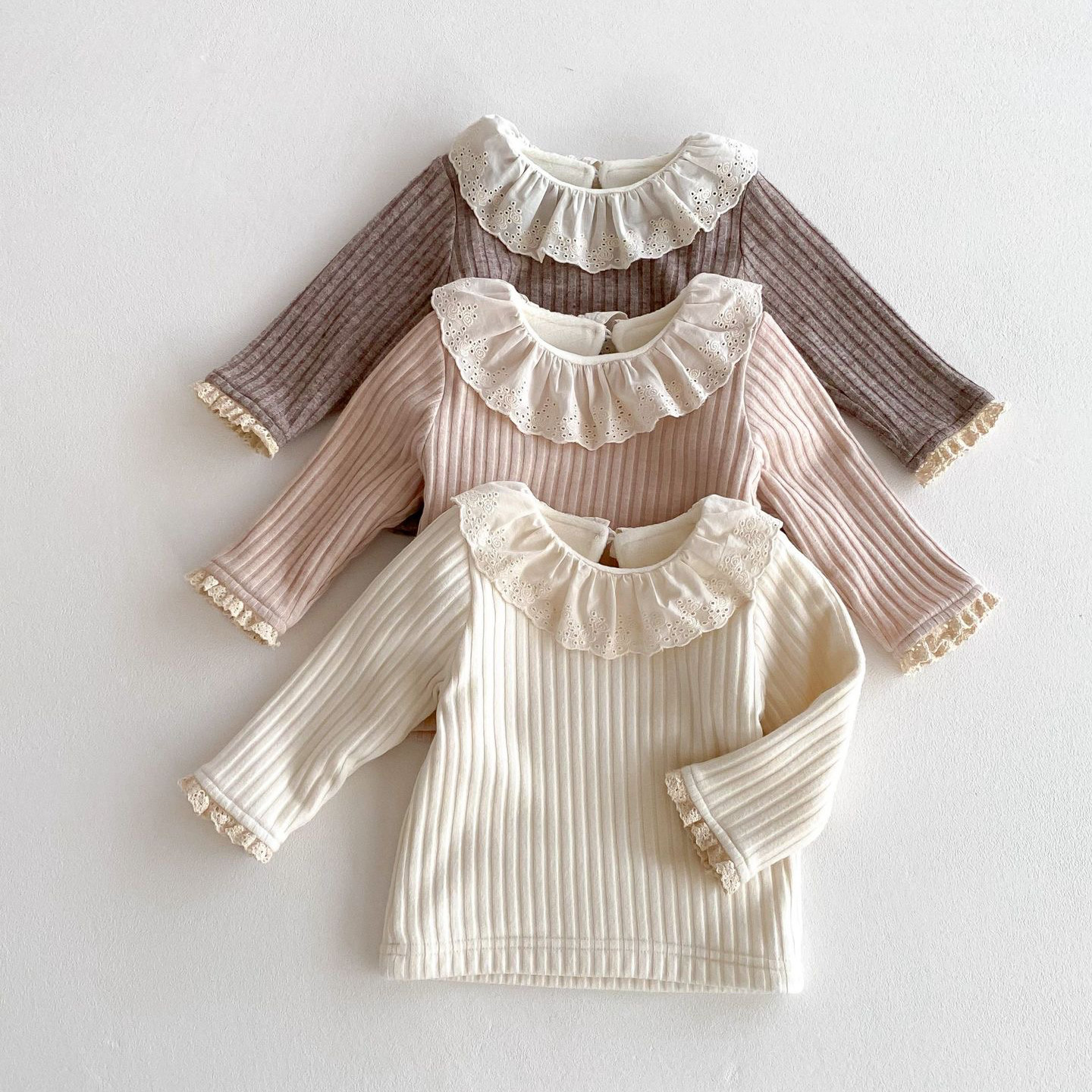 婴儿秋冬装娃娃领洋气新T恤韩版女宝宝内搭加绒打底衫儿童装上衣,淘宝优惠券,粉丝福利购,淘宝优惠卷