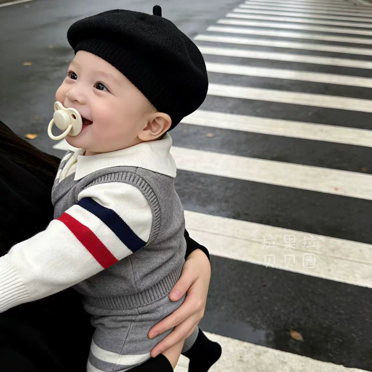 拉果拉男宝宝秋冬新款polo领绅士针织毛衣+裤子套装婴儿周岁礼服,淘宝优惠券,粉丝福利购,淘宝优惠卷