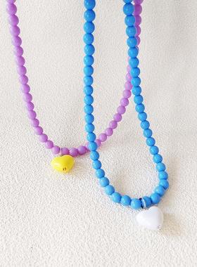 愛心項鏈甜酷女愛心串珠