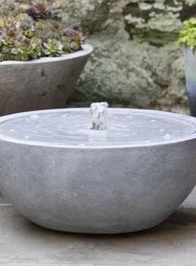 庭院雕塑欧式风喷泉鱼池假山流水