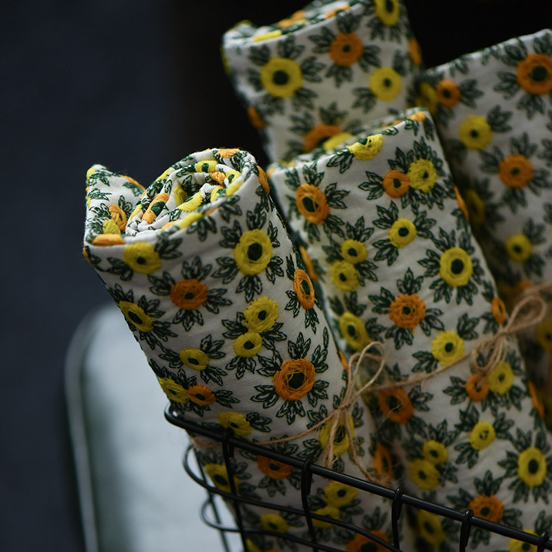 钟声刺绣 立体刺子绣小秋菊茶席 文艺小清新隔热垫置物垫茶道零配,淘宝优惠券,粉丝福利购,淘宝优惠卷