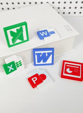 3d打印玩具word excel办公软件仿真冰箱贴塑料玩具家具装饰品