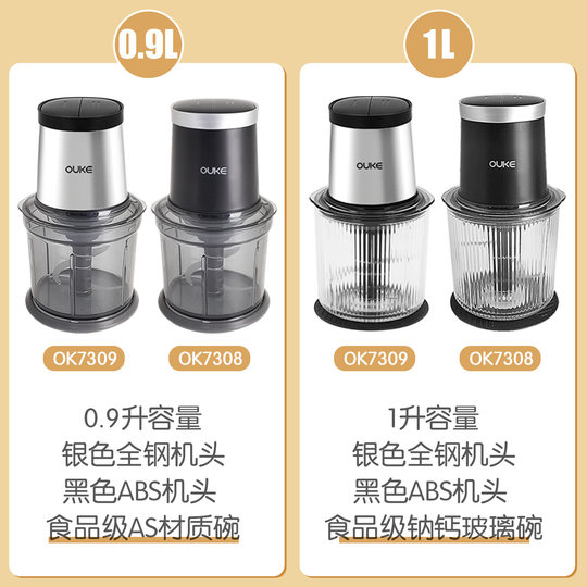 欧科绞肉机家用辅食机电动小型料理机多功能绞菜碎肉搅拌机绞馅机