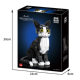 Zhegao black and white cow cat assembled building block model ornaments