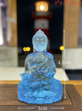 财神老舅 古法琉璃黄财神佛像摆件药师佛家居摆件财运平安健康