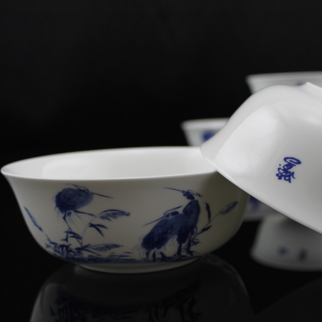 Underglaze color tableware noodle bowl Tao porcelain edge porcelain Jingdezhen