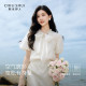 Qiushui Yiren ເສື້ອຢືດ chiffon lace-up ພາສາຝຣັ່ງສໍາລັບແມ່ຍິງ