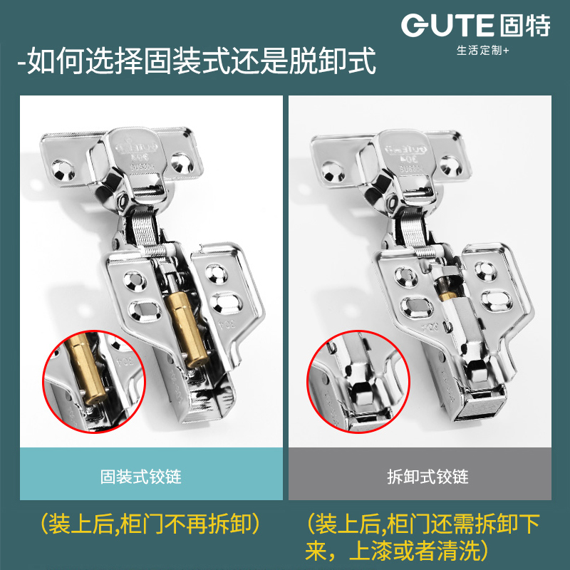 固特合页304不锈钢铰链橱柜门阻尼合叶五金缓冲飞机配件弹簧折叠-图2