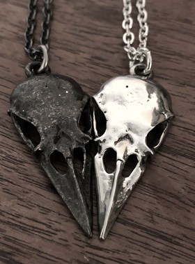 Alchemy Gothic P834 Coeur Crane英国哥特渡鸦情侣链摇滚吸血鬼