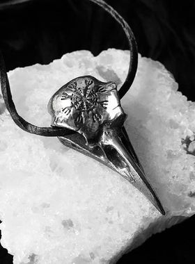 乌鸦头骨骷髅哥特项链