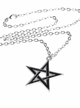 Alchemy Gothic P775 BLACK STAR 暗黑哥特风珐琅五角星护符项链