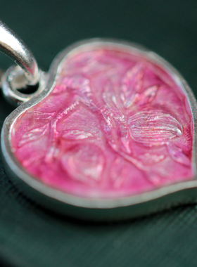 纯银高温珐琅寿桃吊坠国潮