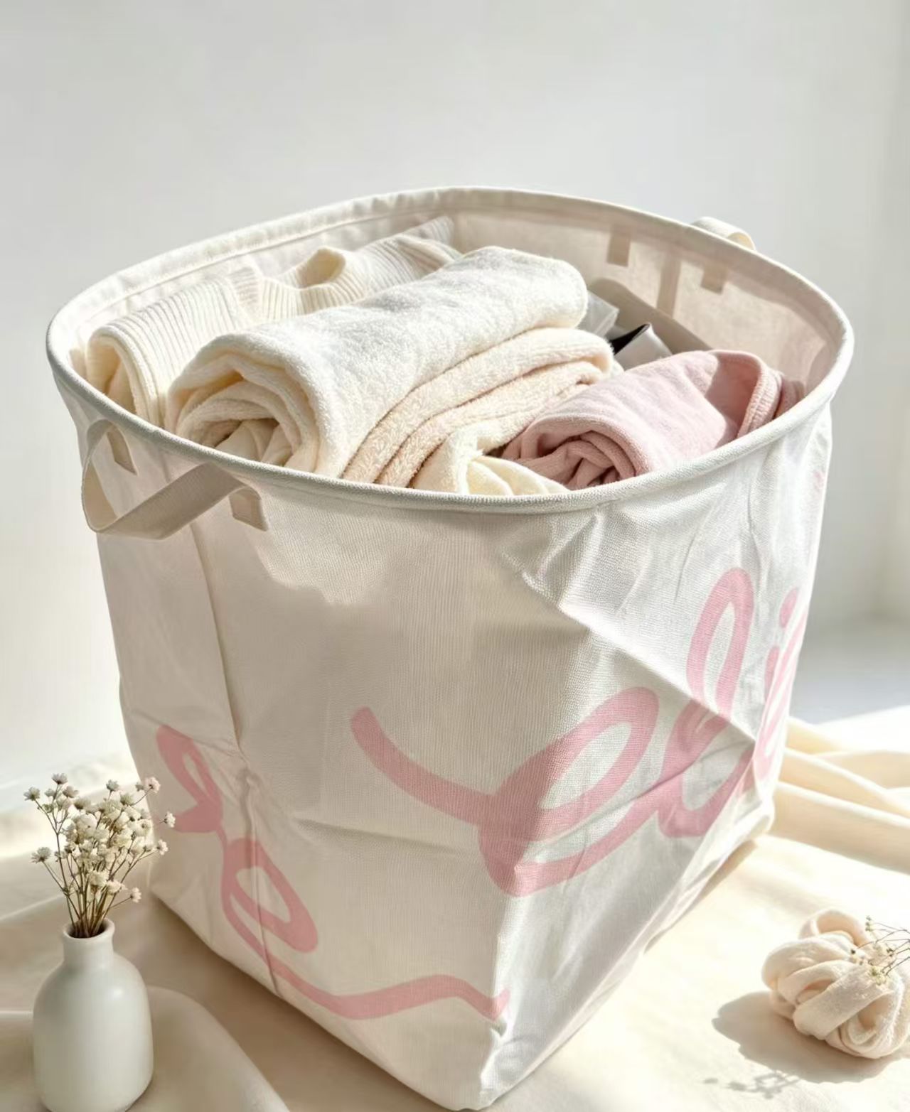 High-quality storage basket, large-capacity home fabric storage basket, clothing quilt, blanket, toy storage dirty clothes basket