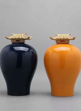 新中式风瓦片屋檐电视柜创意陶瓷