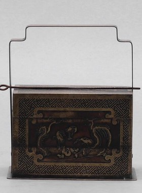 新中式创意铁艺提盒摆件