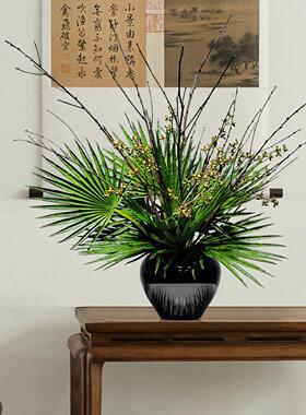 新中式仿真花艺样板间酒店前台玄关客厅桌面摆件售楼处绿植装饰品