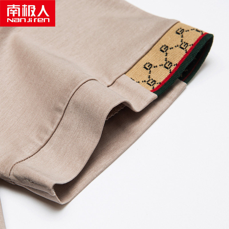 南极人冰丝光棉短袖男刺绣圆领汗衫 兰子服饰T恤