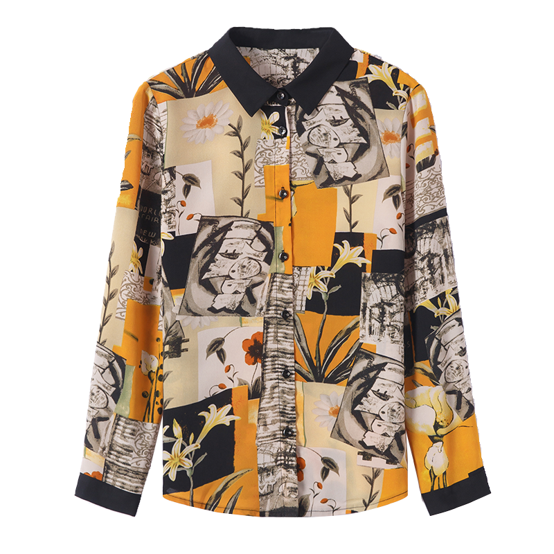 女秋冬款潮碎花百搭外穿初秋衬衫 璨盛衬衫