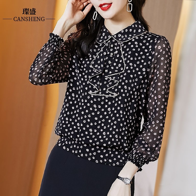 雪纺长袖女新款2021年秋装欧货衬衫 璨盛衬衫