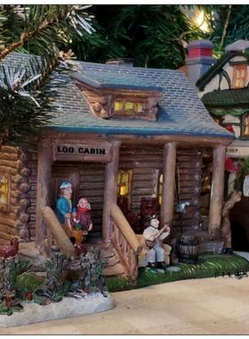 陶瓷摆件房子欧式亮灯外贸