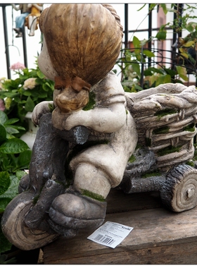 氧化镁花盆做旧美式风卡通装饰品